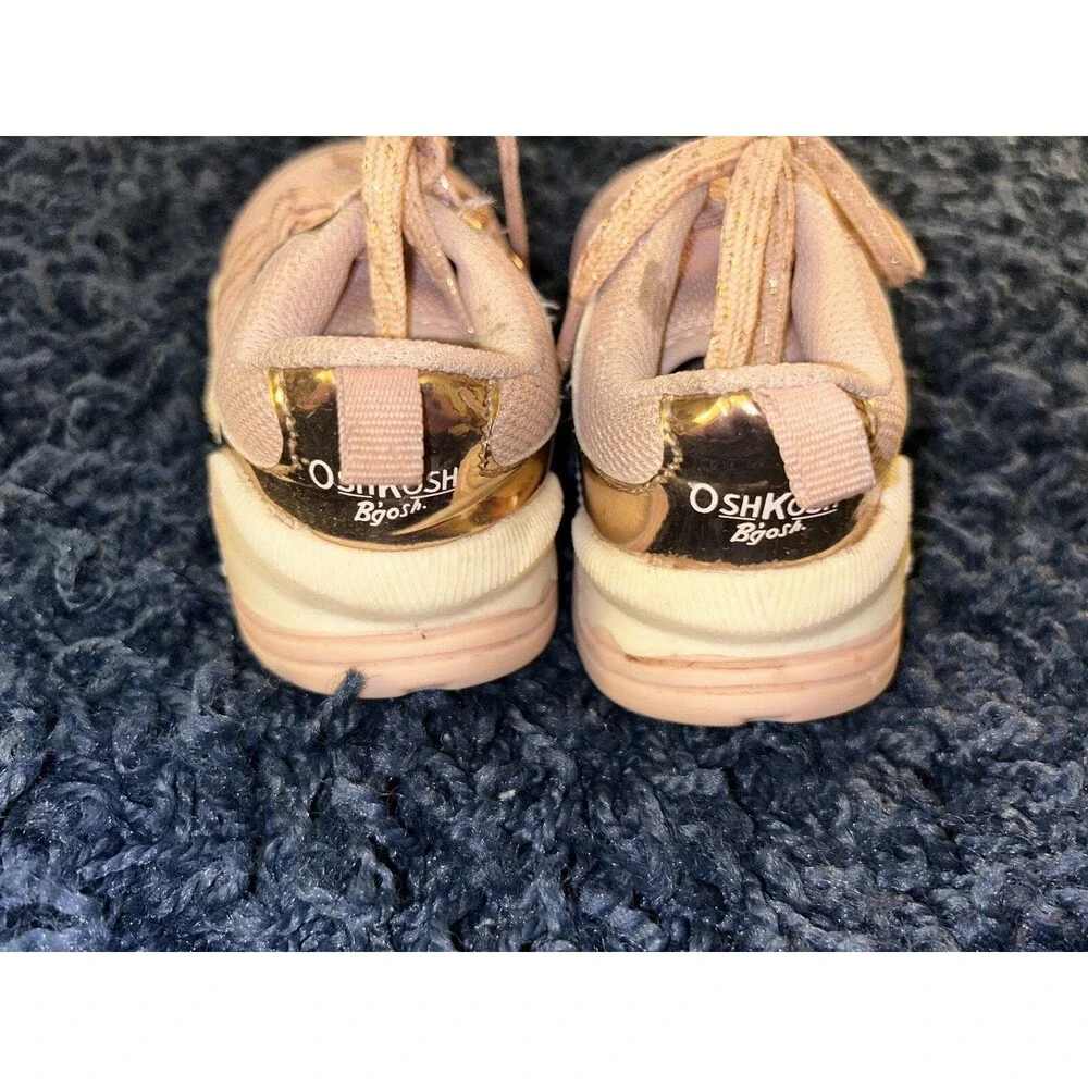 Pink and Gold Oshkosh Toddler Girls Sneakers Size 7